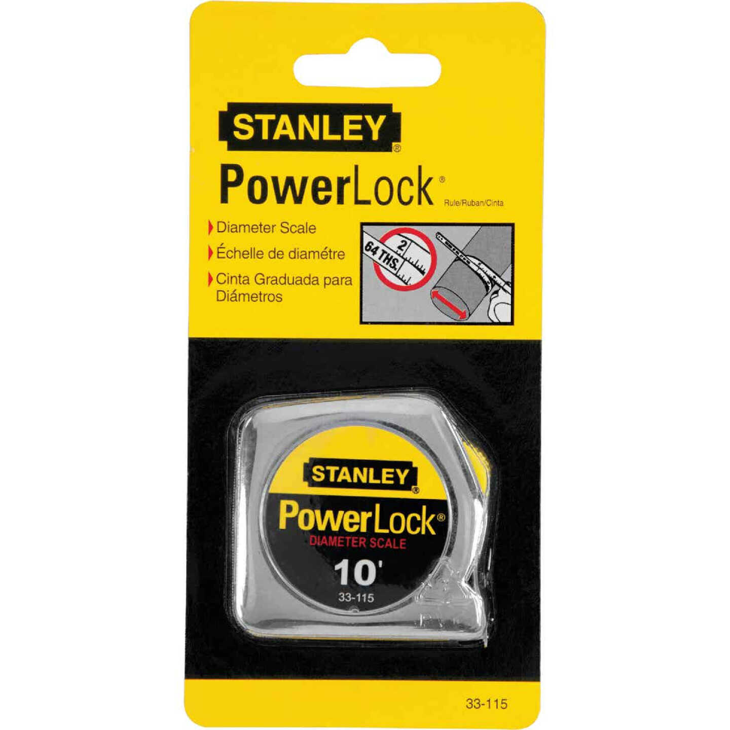 Stanley PowerLock 10 Ft. Pocket Tape Measure with Diameter Scale