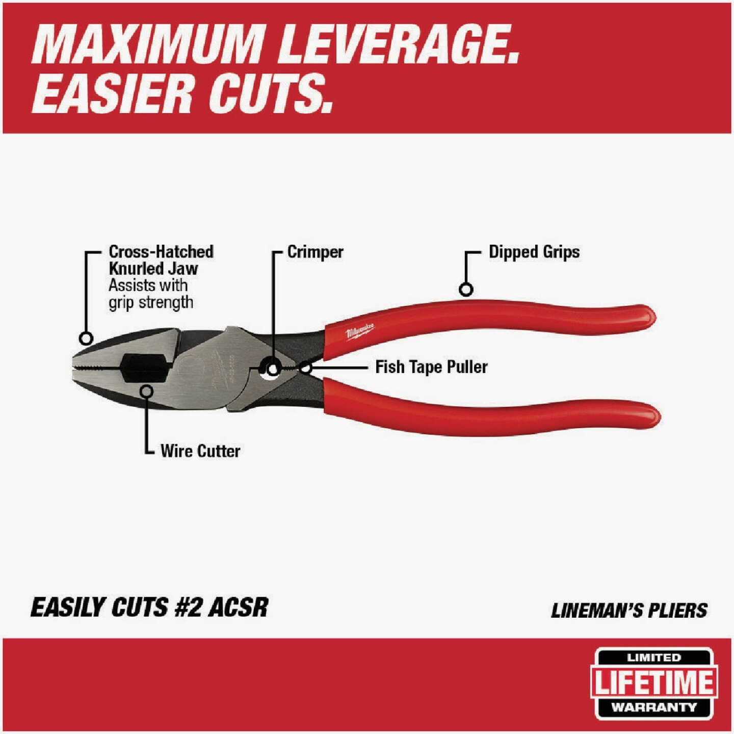 Milwaukee 8 In. Comfort Grip Long Nose Pliers (USA) - McCabe Do it Center